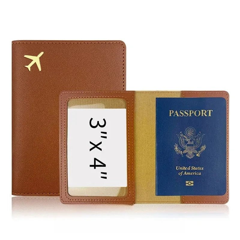 Passport Holder Case for Men Women Unisex Gold Airplane Travel Accessory Cover Lightweight Waterproof Rfid Blocking Slim Holder - Ammpoure