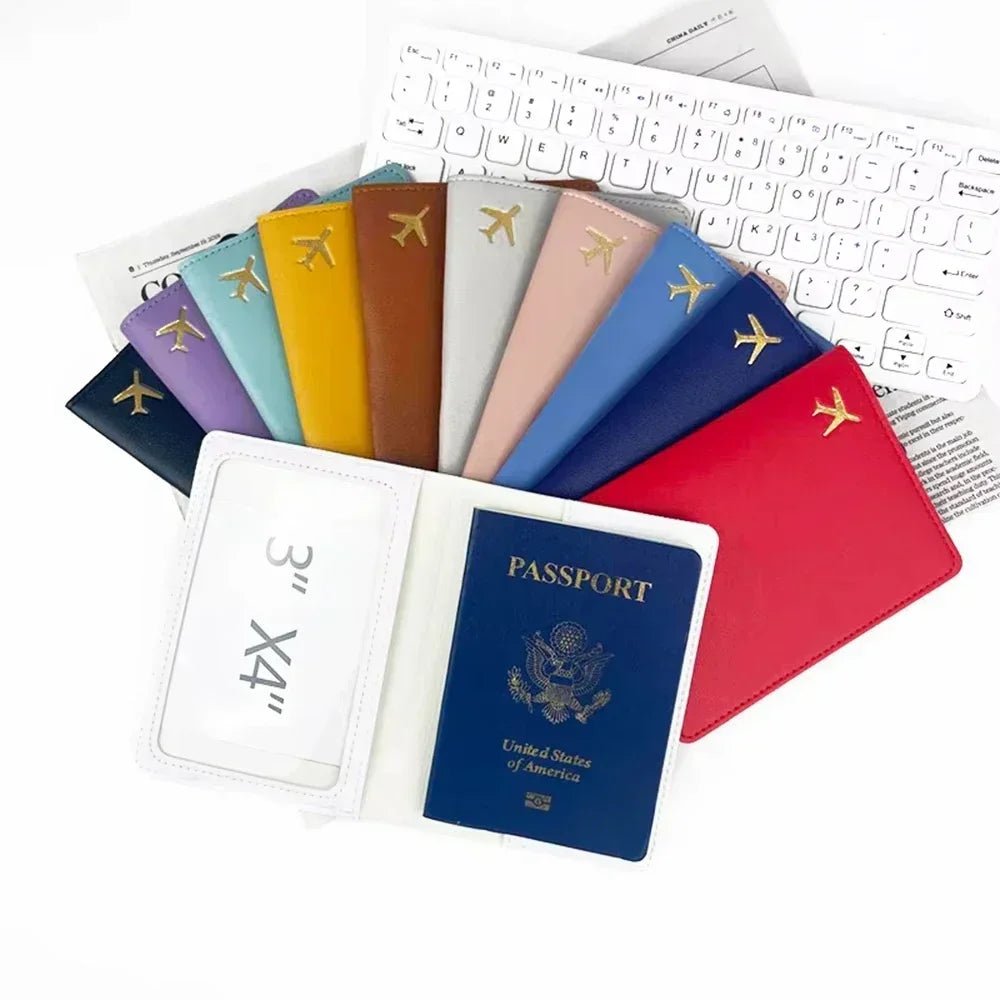 Passport Holder Case for Men Women Unisex Gold Airplane Travel Accessory Cover Lightweight Waterproof Rfid Blocking Slim Holder - Ammpoure