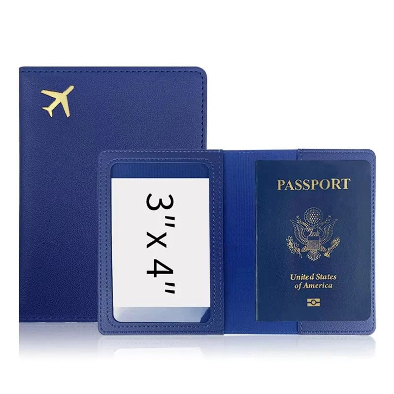 Passport Holder Case for Men Women Unisex Gold Airplane Travel Accessory Cover Lightweight Waterproof Rfid Blocking Slim Holder - Ammpoure