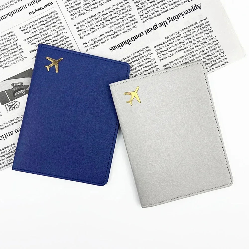Passport Holder Case for Men Women Unisex Gold Airplane Travel Accessory Cover Lightweight Waterproof Rfid Blocking Slim Holder - Ammpoure