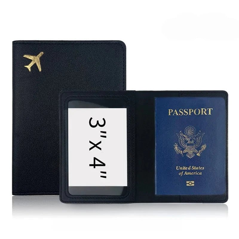 Passport Holder Case for Men Women Unisex Gold Airplane Travel Accessory Cover Lightweight Waterproof Rfid Blocking Slim Holder - Ammpoure