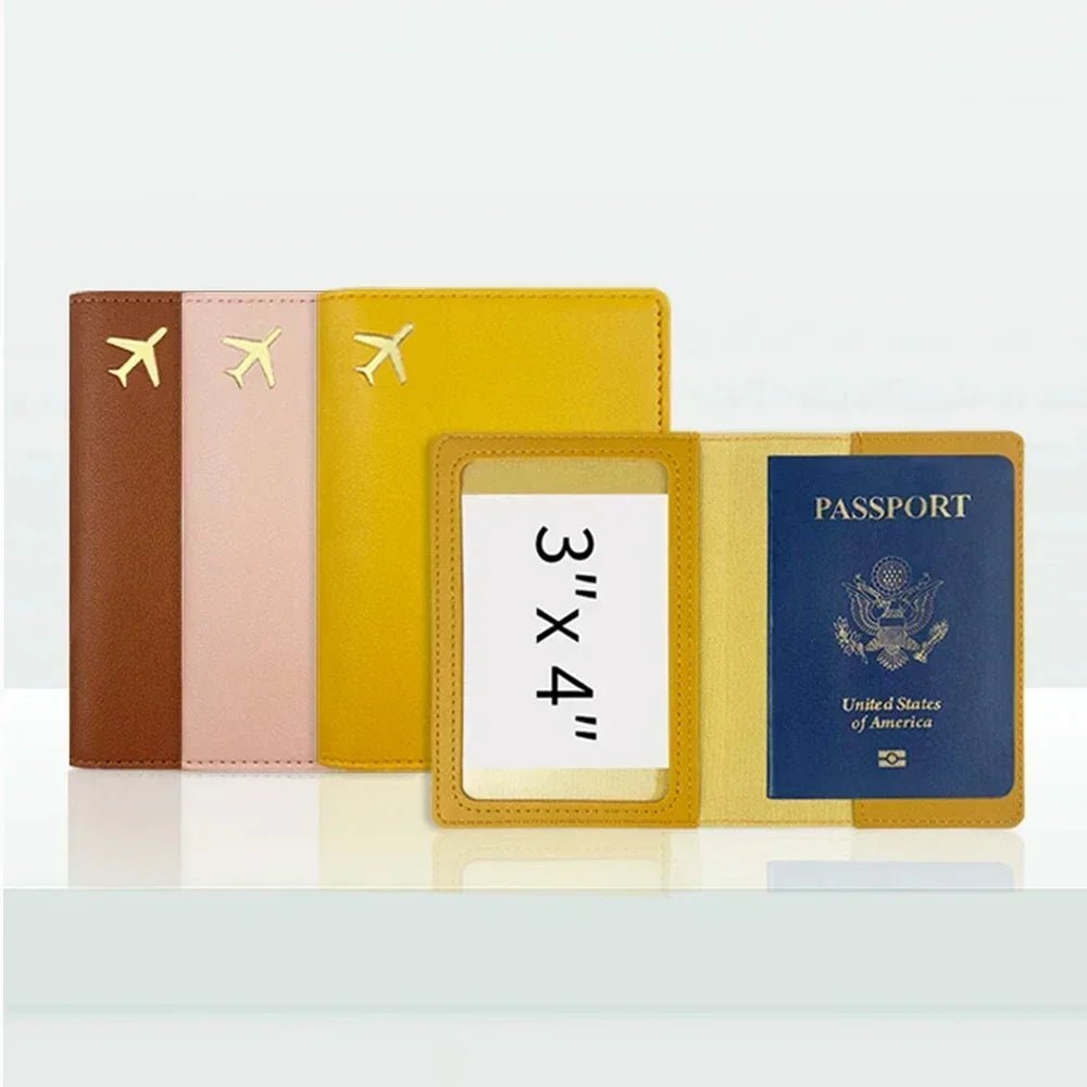 Passport Holder Case for Men Women Unisex Gold Airplane Travel Accessory Cover Lightweight Waterproof Rfid Blocking Slim Holder - Ammpoure