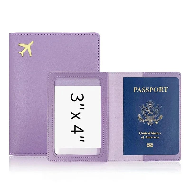 Passport Holder Case for Men Women Unisex Gold Airplane Travel Accessory Cover Lightweight Waterproof Rfid Blocking Slim Holder - Ammpoure