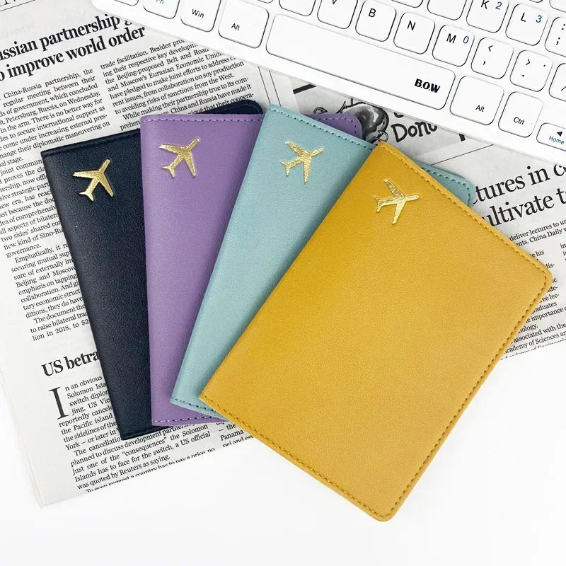 Passport Holder Case for Men Women Unisex Gold Airplane Travel Accessory Cover Lightweight Waterproof Rfid Blocking Slim Holder - Ammpoure