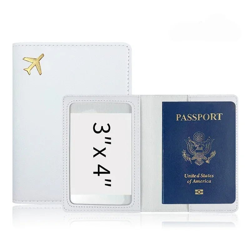 Passport Holder Case for Men Women Unisex Gold Airplane Travel Accessory Cover Lightweight Waterproof Rfid Blocking Slim Holder - Ammpoure