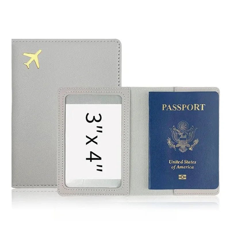 Passport Holder Case for Men Women Unisex Gold Airplane Travel Accessory Cover Lightweight Waterproof Rfid Blocking Slim Holder - Ammpoure