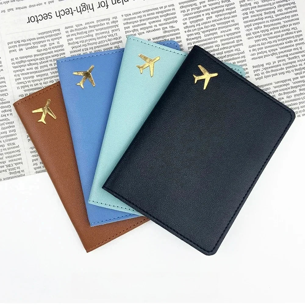 Passport Holder Case for Men Women Unisex Gold Airplane Travel Accessory Cover Lightweight Waterproof Rfid Blocking Slim Holder - Ammpoure