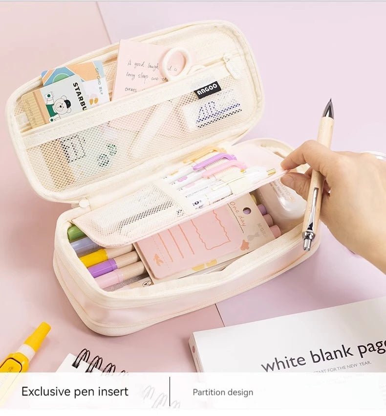 Pencil Cases Large Capacity Pencil Bag Pouch Holder Box for Girls Boy Office Student Stationery Organizer School Supplies - Ammpoure Wellbeing
