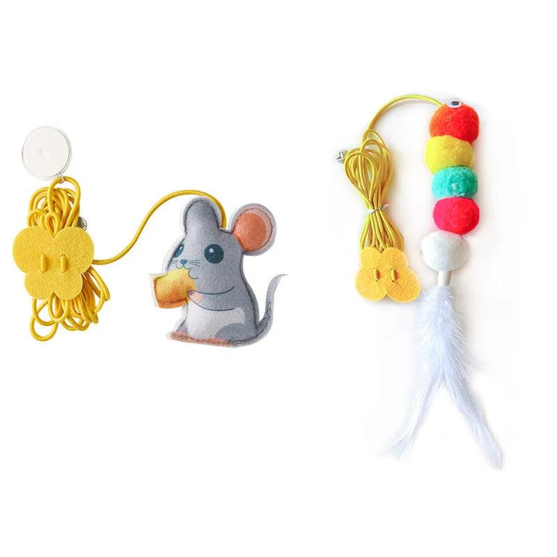 Pet Cat Toys Elasticity Retractable Hanging Door Type Interactive Toy For Kitten Mouse Catnip Scratch Rope Toy Pet Supplies - Ammpoure Wellbeing