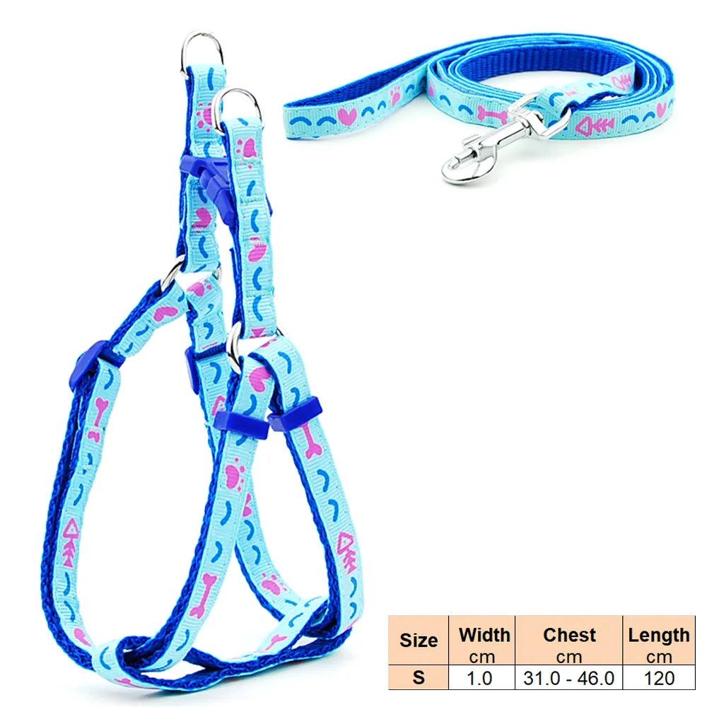 Pet Dog Harness and Leash Adjustable Collar Pet Products for Cat Small Dogs Outdoor Walking Puppy Accessories - Ammpoure Wellbeing