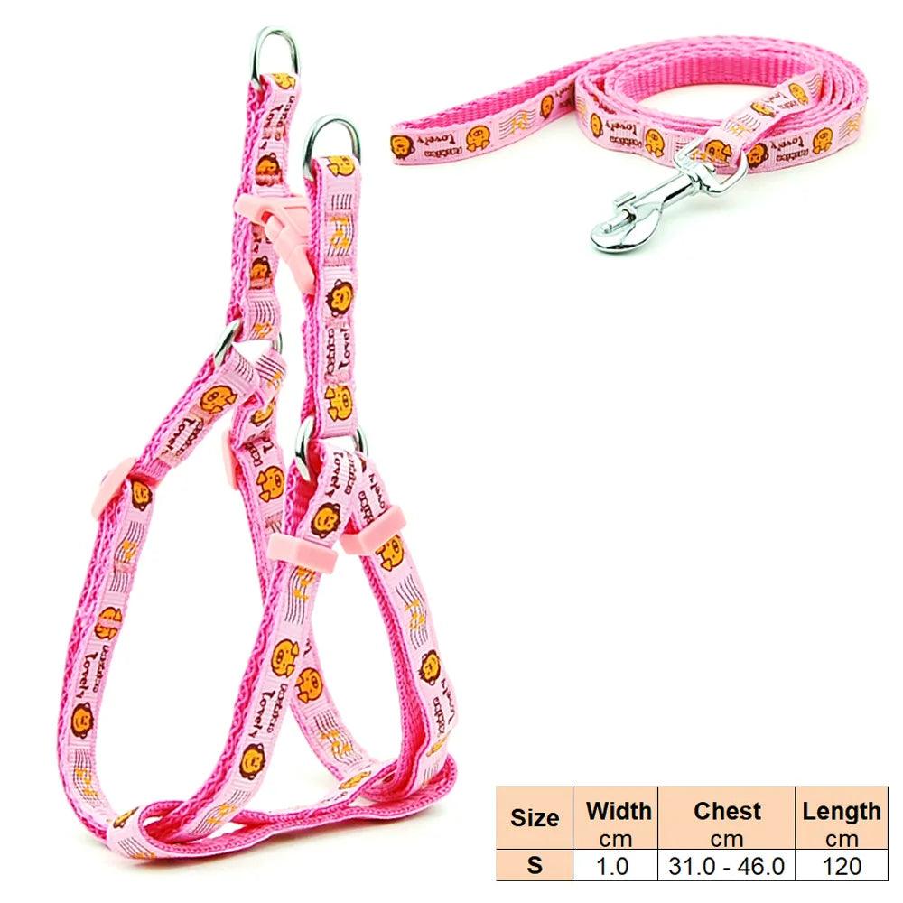 Pet Dog Harness and Leash Adjustable Collar Pet Products for Cat Small Dogs Outdoor Walking Puppy Accessories - Ammpoure Wellbeing