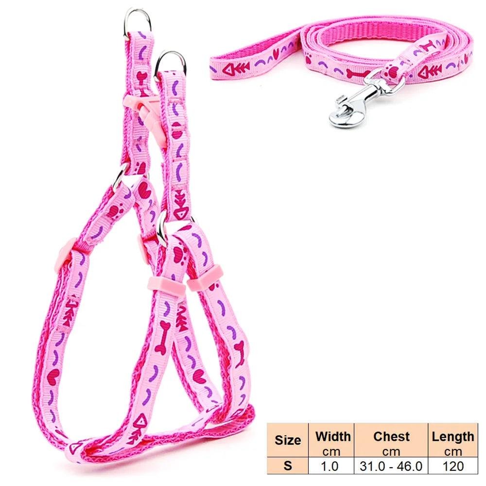 Pet Dog Harness and Leash Adjustable Collar Pet Products for Cat Small Dogs Outdoor Walking Puppy Accessories - Ammpoure Wellbeing