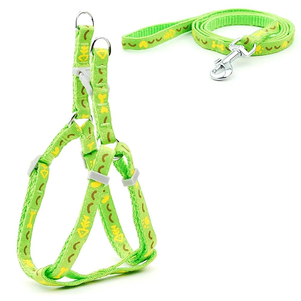 Pet Dog Harness and Leash Adjustable Collar Pet Products for Cat Small Dogs Outdoor Walking Puppy Accessories - Ammpoure Wellbeing