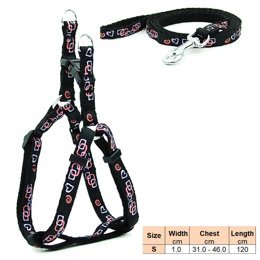Pet Dog Harness and Leash Adjustable Collar Pet Products for Cat Small Dogs Outdoor Walking Puppy Accessories - Ammpoure Wellbeing