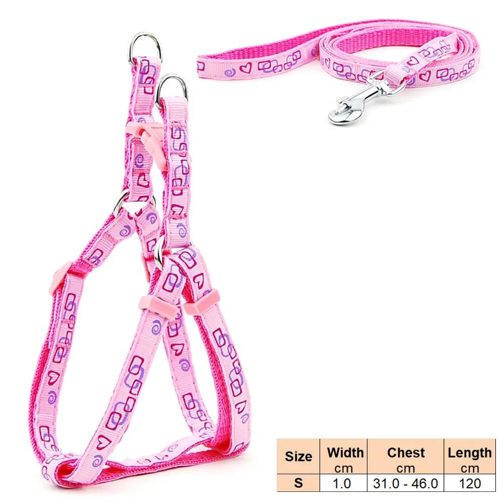 Pet Dog Harness and Leash Adjustable Collar Pet Products for Cat Small Dogs Outdoor Walking Puppy Accessories - Ammpoure Wellbeing