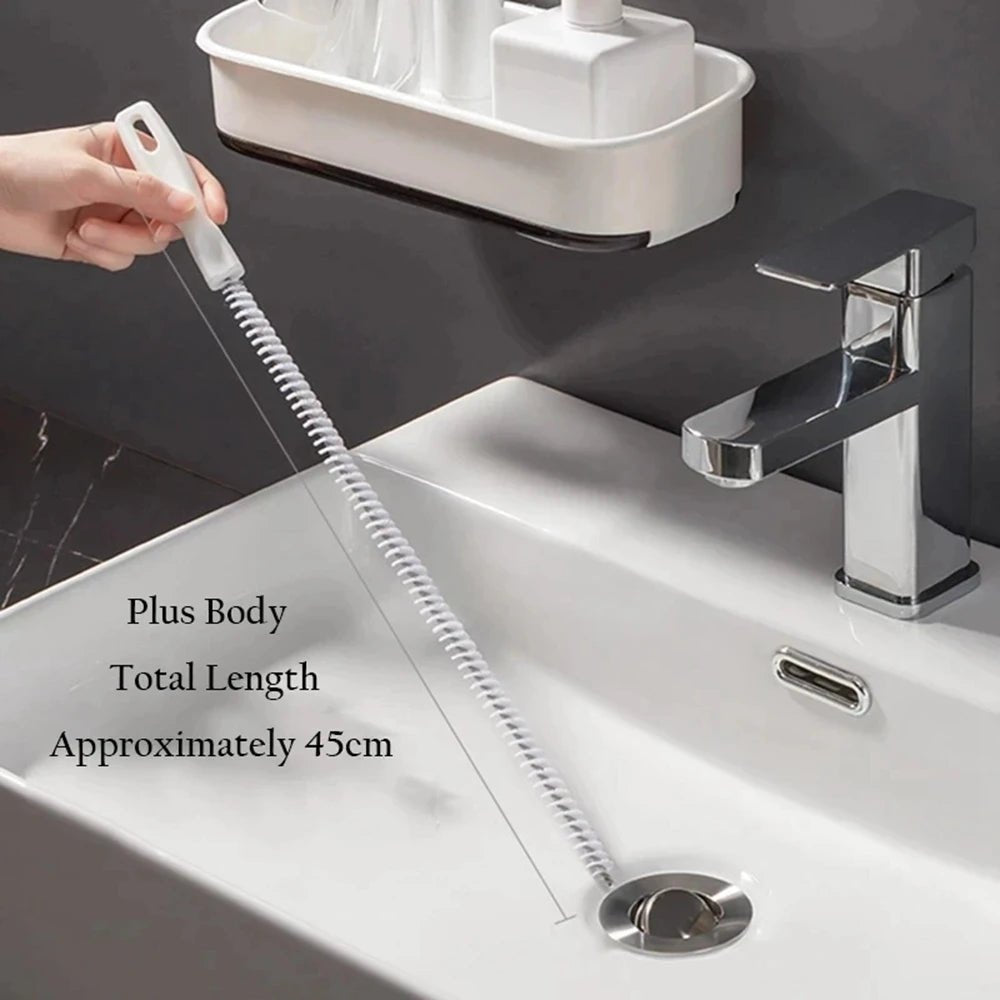 Pipe Dredging Brush Bathroom Hair Sewer Sink Cleaning Brush Drain Cleaner Flexible Cleaner Clog Plug Hole Remover Tool - Ammpoure