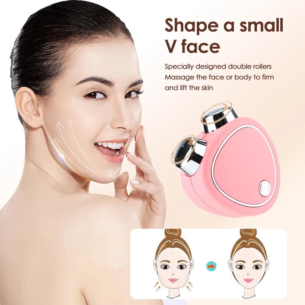 Portable Electric Face Lift Roller Massager EMS Microcurrent Sonic Vib Portable Electric Face Lift Roller Massager EMS Microcurrent Sonic Vib