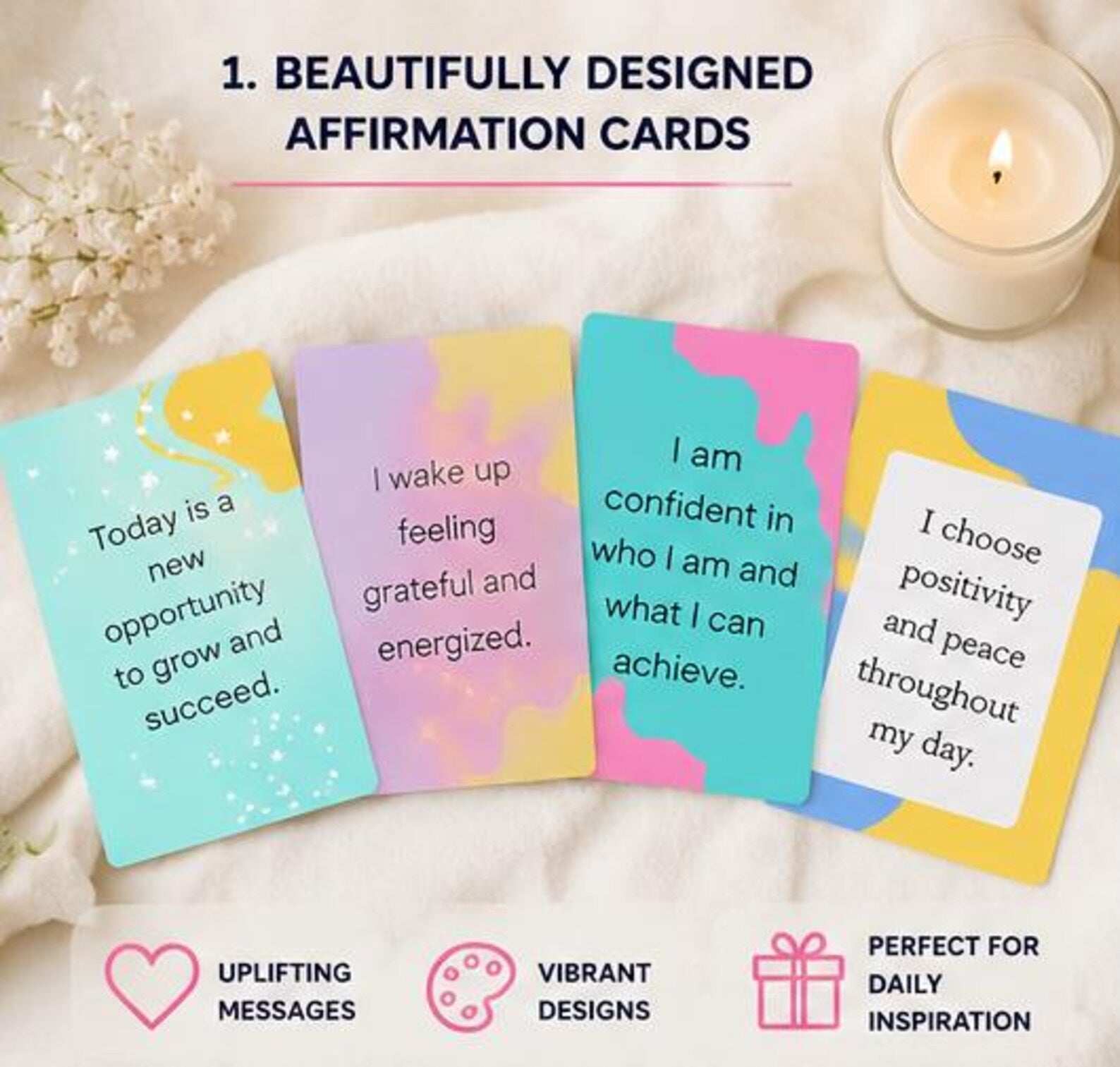 Printable Positive Affirmation Cards | Daily Inspiration & Mindfulness Deck - Ammpoure