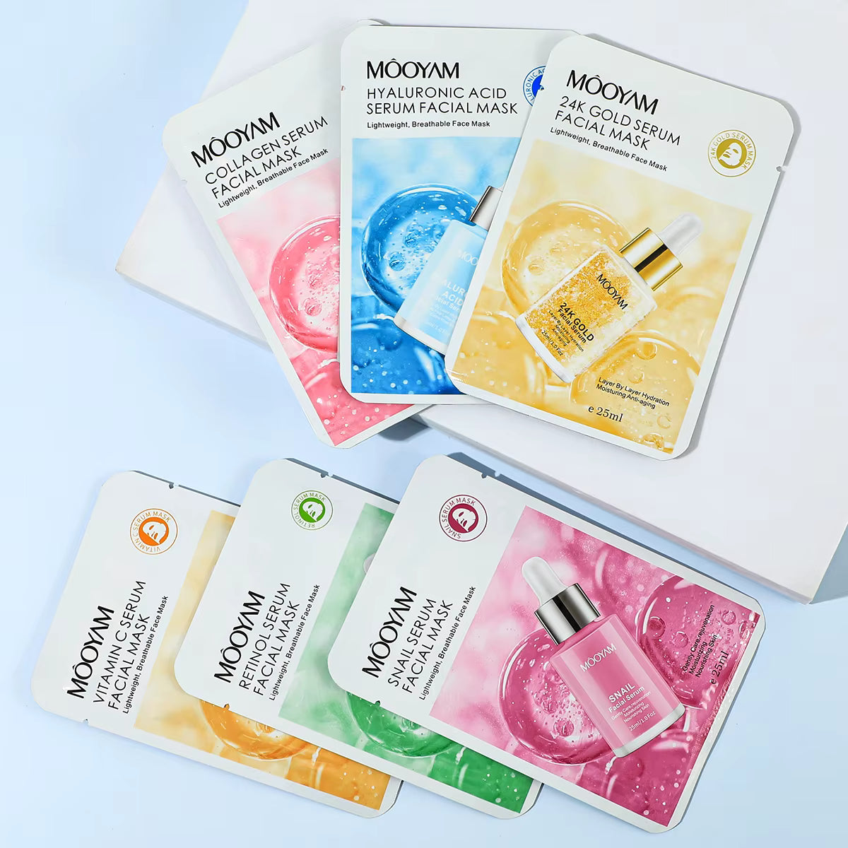 Korean Beauty Jumbo/Family Pack Facial Mask Organic Herbal Extracts Anti-Wrinkle Moisturizer Lightening for All Skin Types Pink (Pack of 10)