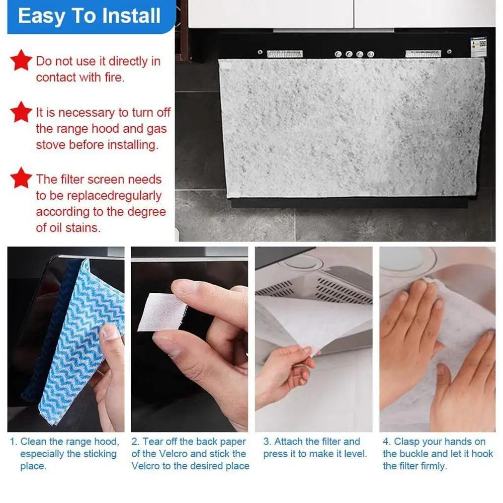 Range Hood Filter Paper Disposable Kitchen Hood Oil Absorption Paper 10m Cuttable Non - woven Filters Cooker Hood Extractor Tools - Ammpoure Wellbeing