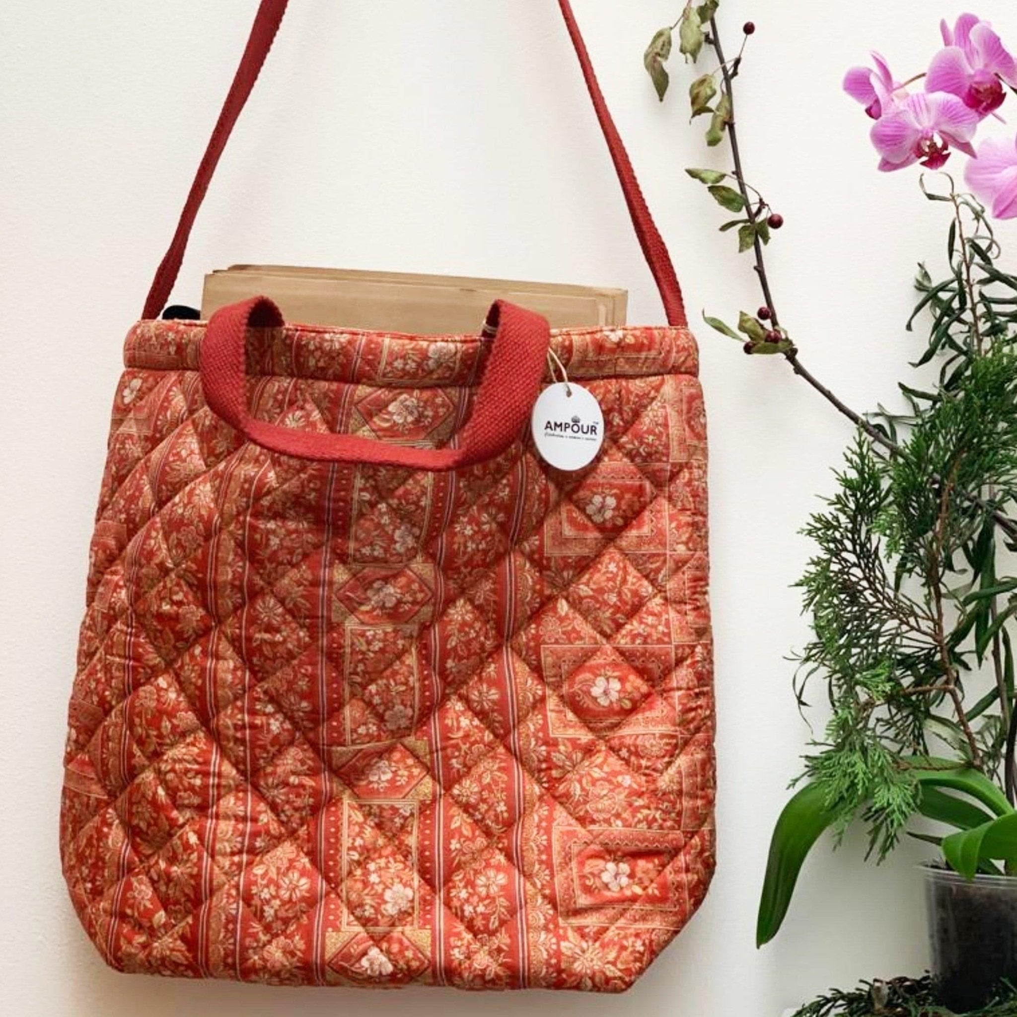 Recycled Silk Tote Bag (One - Off Print) - Ammpoure Wellbeing