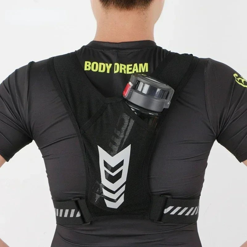Reflective night running backpack,mobile card holder, jogging fitness sports vest, portable and lightweight sports vest, - Ammpoure