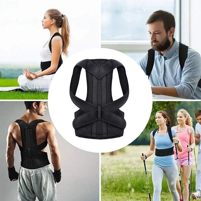 Reinforced Belt Lumbar Column Posture Corrector Vest Adjustable Back Support Strap Shoulder Spine Brace Neck Stretcher Trainer - Ammpoure