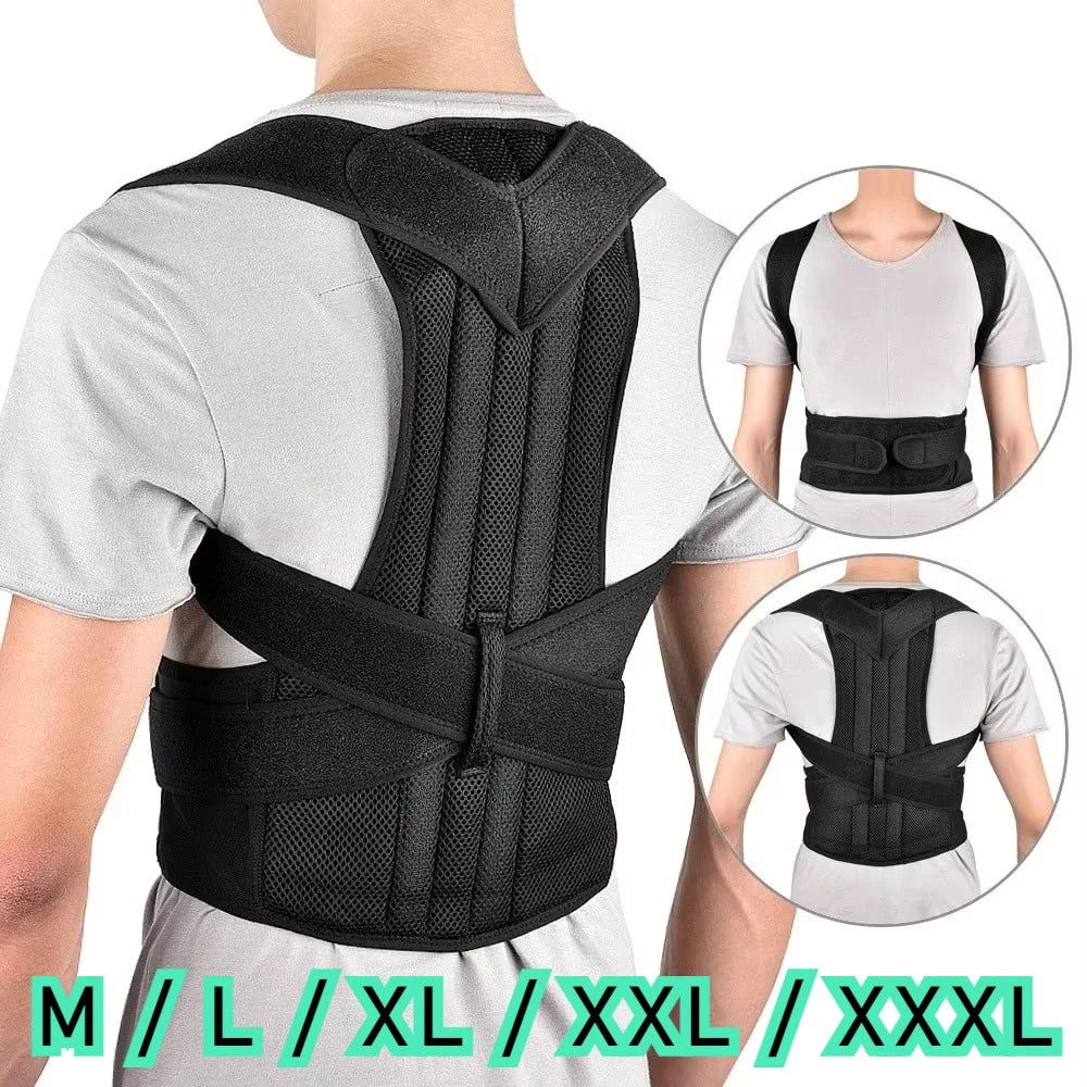 Reinforced Belt Lumbar Column Posture Corrector Vest Adjustable Back Support Strap Shoulder Spine Brace Neck Stretcher Trainer - Ammpoure