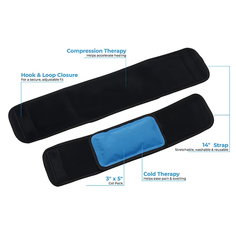 Reusable Gel Ice Pack Support Compress for Injuries and Pain Relief Cold Therapy Wrap for Hand, Arch of Foot, Wrist, Elbow - Ammpoure