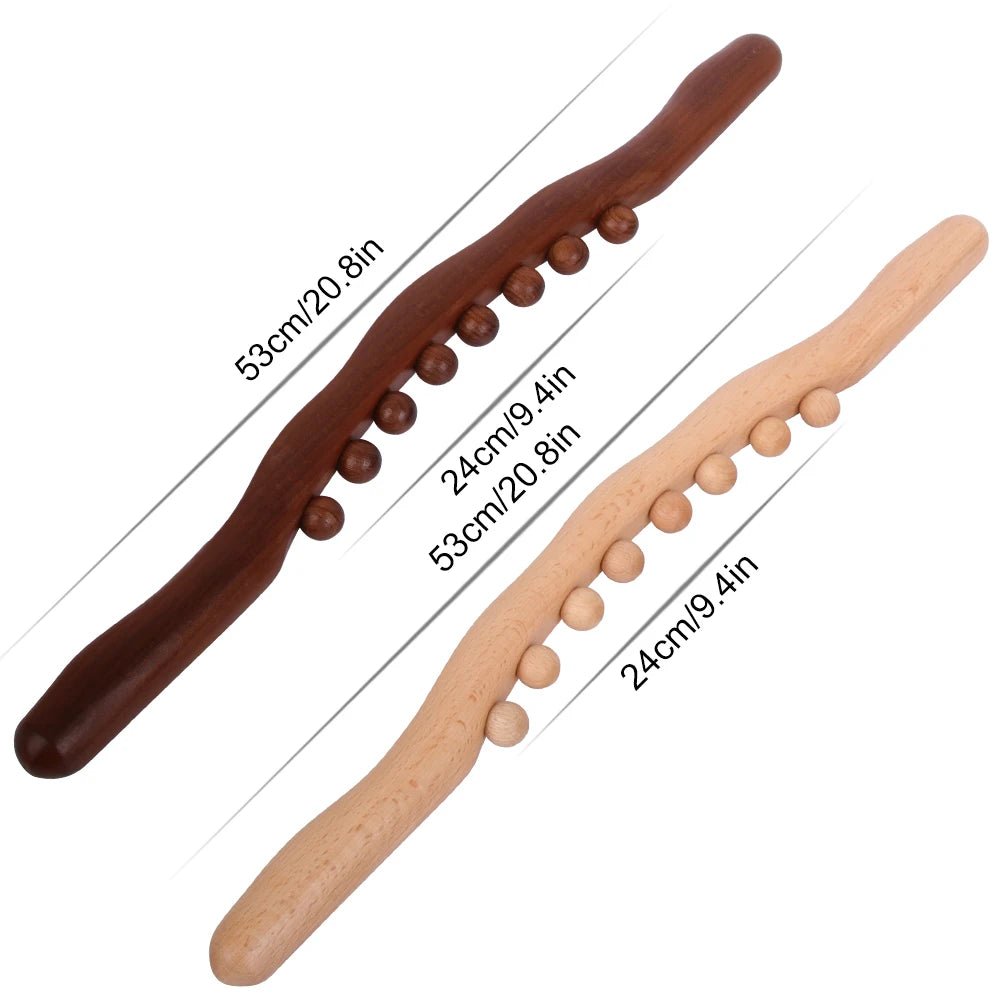 Rolling Pin Universal Back Needle Massage Tendons Beech Wood Scraping Stick Point Treatment Guasha Relax Therapy Tool - Ammpoure Wellbeing