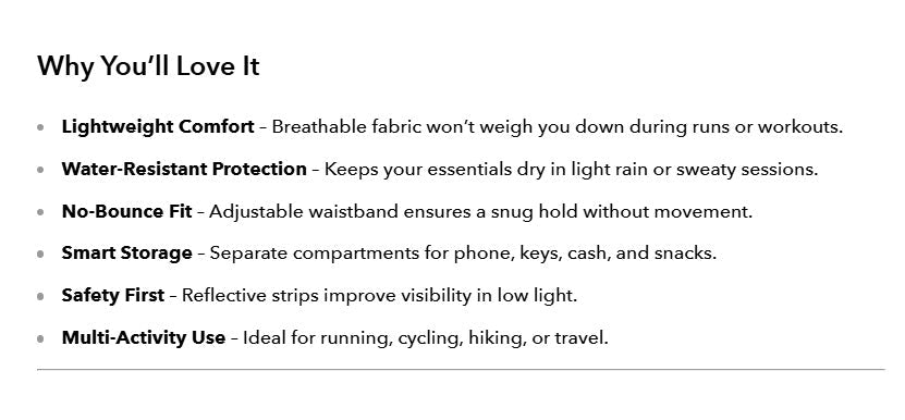 Running waist bag for Men Women UK - Ammpoure