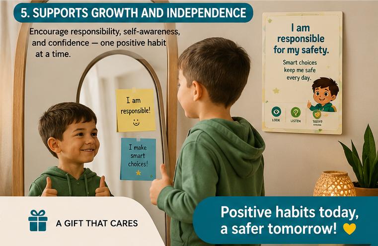 Safety Habits for Kids Cards, Daily Mindfulness, Safety Slogans (PDF) - Ammpoure