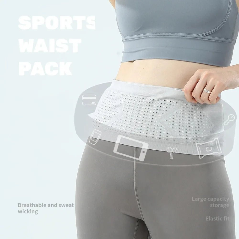 Seamless Invisible Running Sports Fanny Pack USA Lightweight Breathable Gym Waist Belt Phone Bag for Cycling, Fitness & Outdoor Activities - Ammpoure