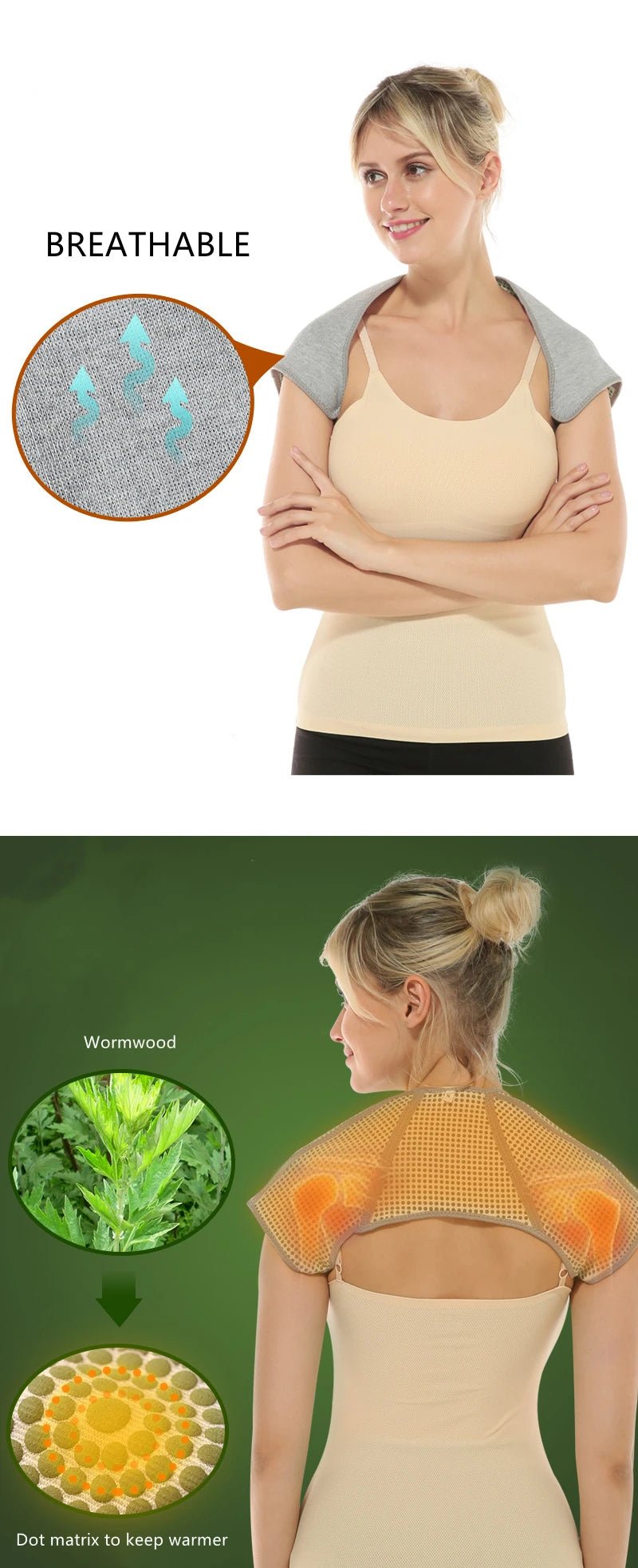 Self Heating Wormwood Therapy Shoulder Support Brace Belt Compression Dislocation Arthritis Pain Relief Shoulder Wrap Protector - Ammpoure