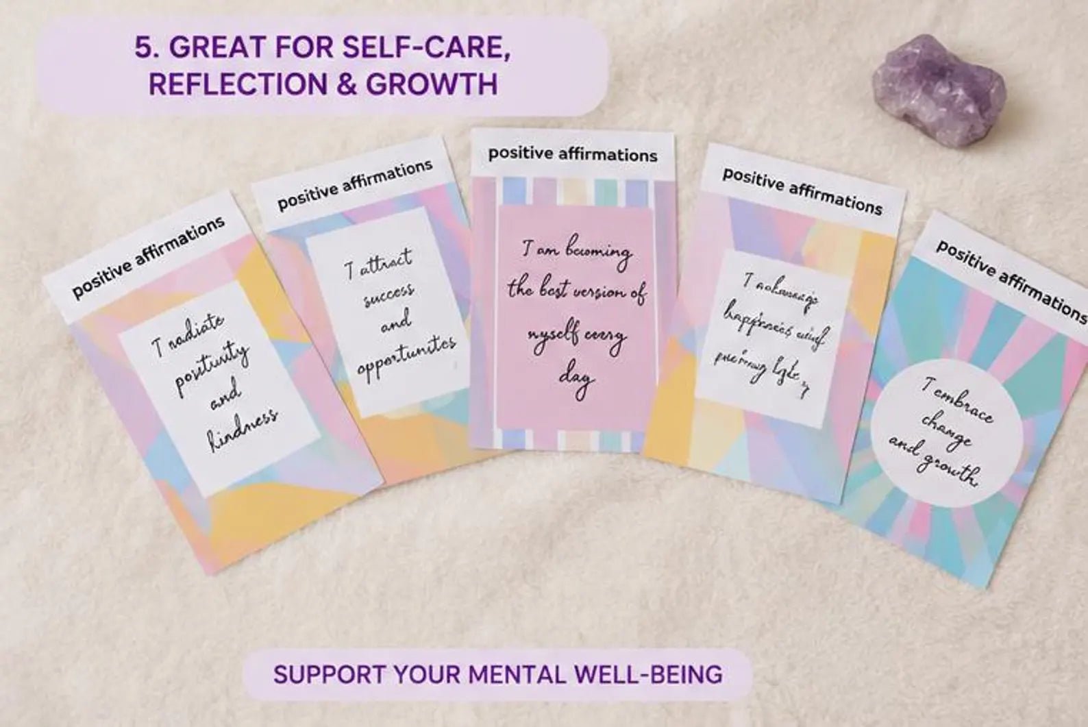 Self Love Affirmation Cards Printable 30 Cards Daily Affirmations PDF Mental Health Positive Affirmations Healing Mindset Digital Download - Ammpoure