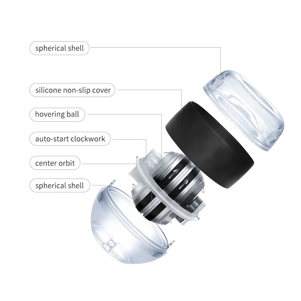 Self - starting Gyro Ball Gyroscopic Power Wrist Ball Forearm Exerciser Arm Hand Muscle Force Trainer Gyroball Home Gym - Ammpoure