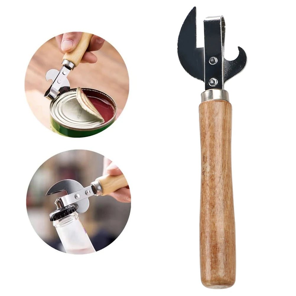Stainless Steel Can Opener USA Portable Manual Lid Remover, Multifunction Jar & Can Opener Kitchen Utensil Gadget - Ammpoure
