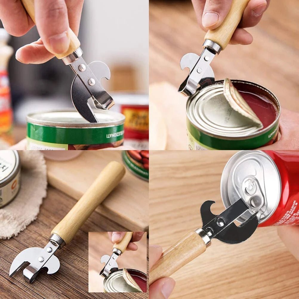 Stainless Steel Can Opener USA Portable Manual Lid Remover, Multifunction Jar & Can Opener Kitchen Utensil Gadget - Ammpoure