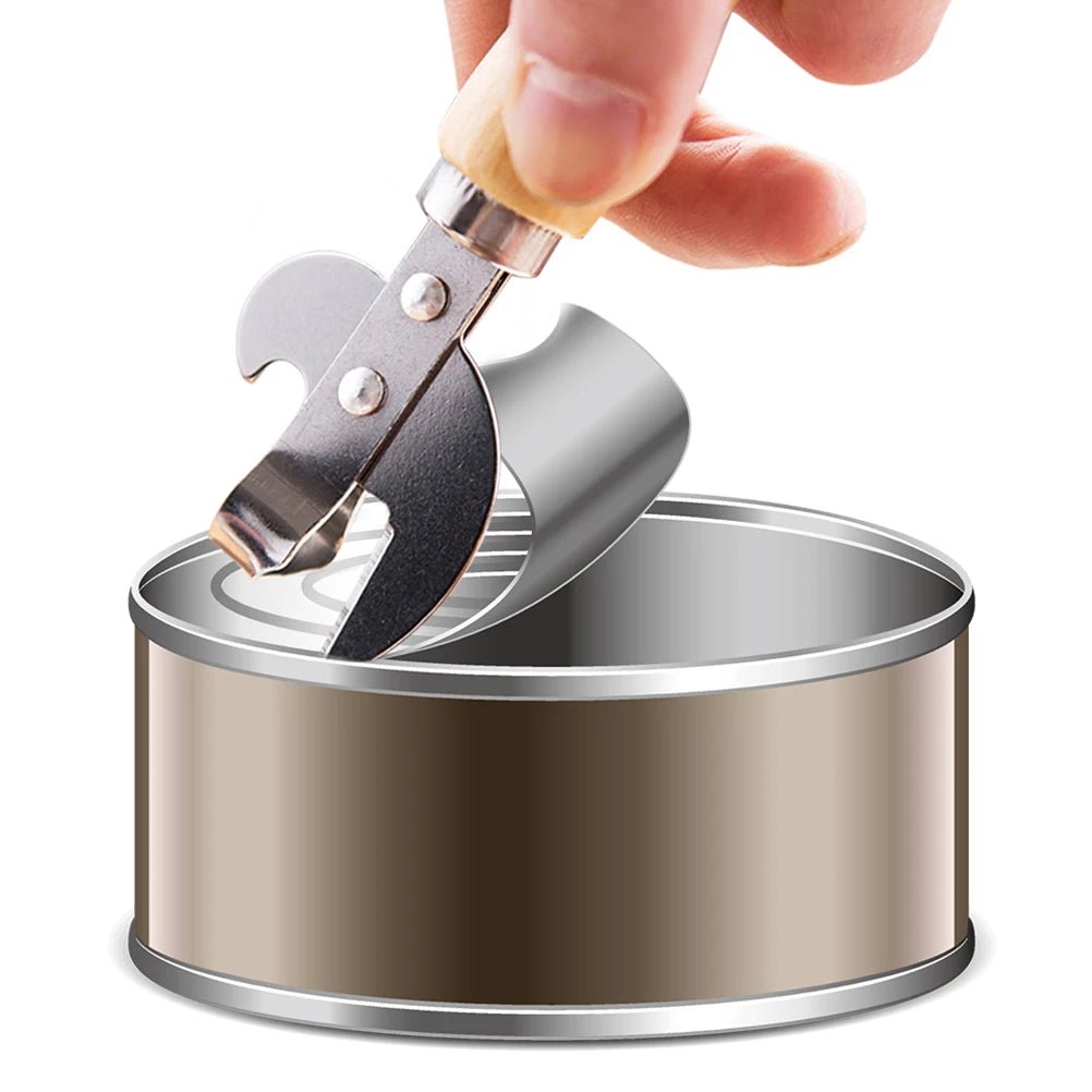 Stainless Steel Can Opener USA Portable Manual Lid Remover, Multifunction Jar & Can Opener Kitchen Utensil Gadget - Ammpoure