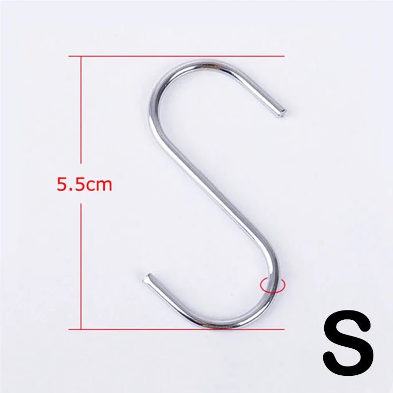 Stainless Steel S Hooks USA with Sharp Tip Utensil Meat Clothes Hanger Hooks for Butcher Shop Kitchen Baking Tools - Ammpoure