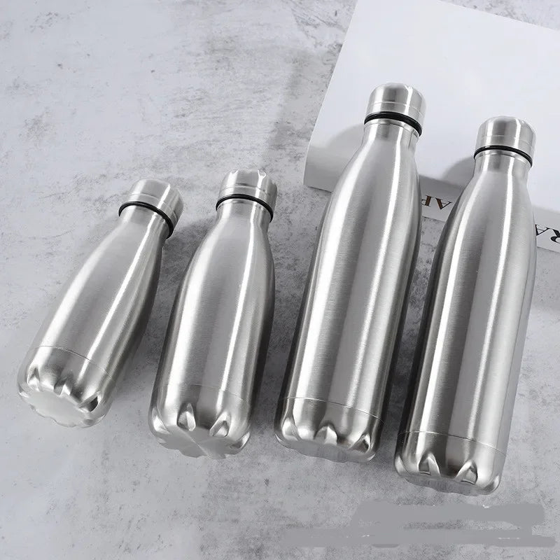 Stainless Steel Water Bottle 1 Liter Free Shipping Items, Drink Bottle for Sport Travel Cups, 500 750 1000ml Water Bottles - Ammpoure
