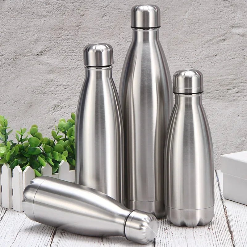 Stainless Steel Water Bottle 1 Liter Free Shipping Items, Drink Bottle for Sport Travel Cups, 500 750 1000ml Water Bottles - Ammpoure