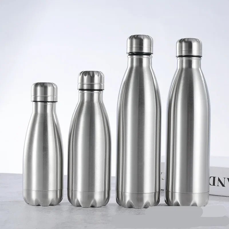 Stainless Steel Water Bottle 1 Liter Free Shipping Items, Drink Bottle for Sport Travel Cups, 500 750 1000ml Water Bottles - Ammpoure