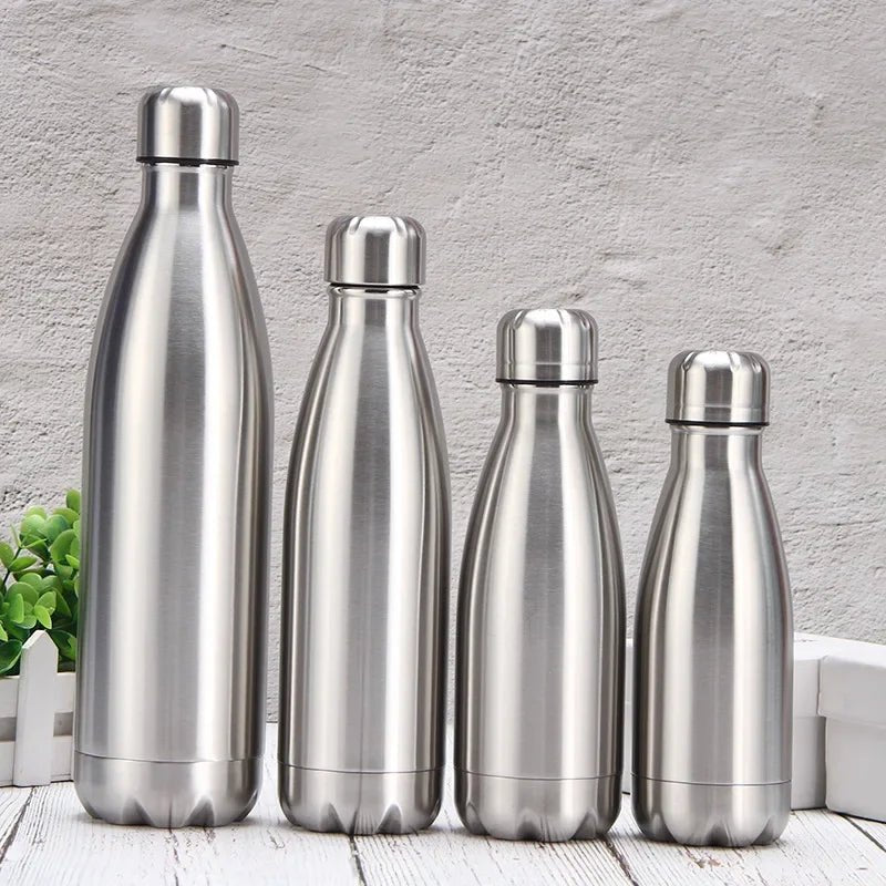 Stainless Steel Water Bottle 1 Liter Free Shipping Items, Drink Bottle for Sport Travel Cups, 500 750 1000ml Water Bottles - Ammpoure