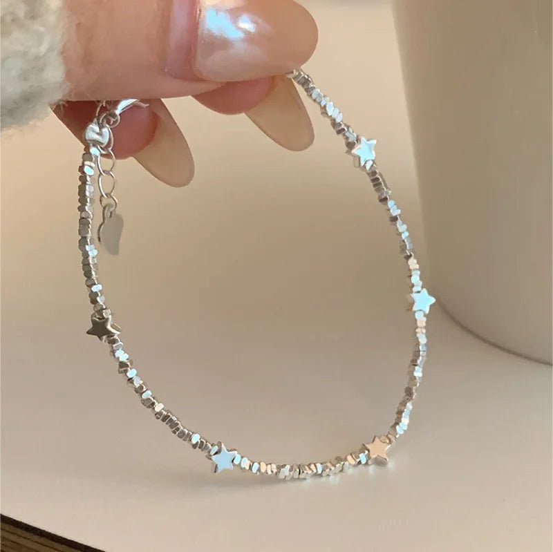 Sterling Silver Butterfly Bracelet USA for Girls Beaded String Design Insect Fashion Versatile Jewelry Gift Dropshipping - Ammpoure
