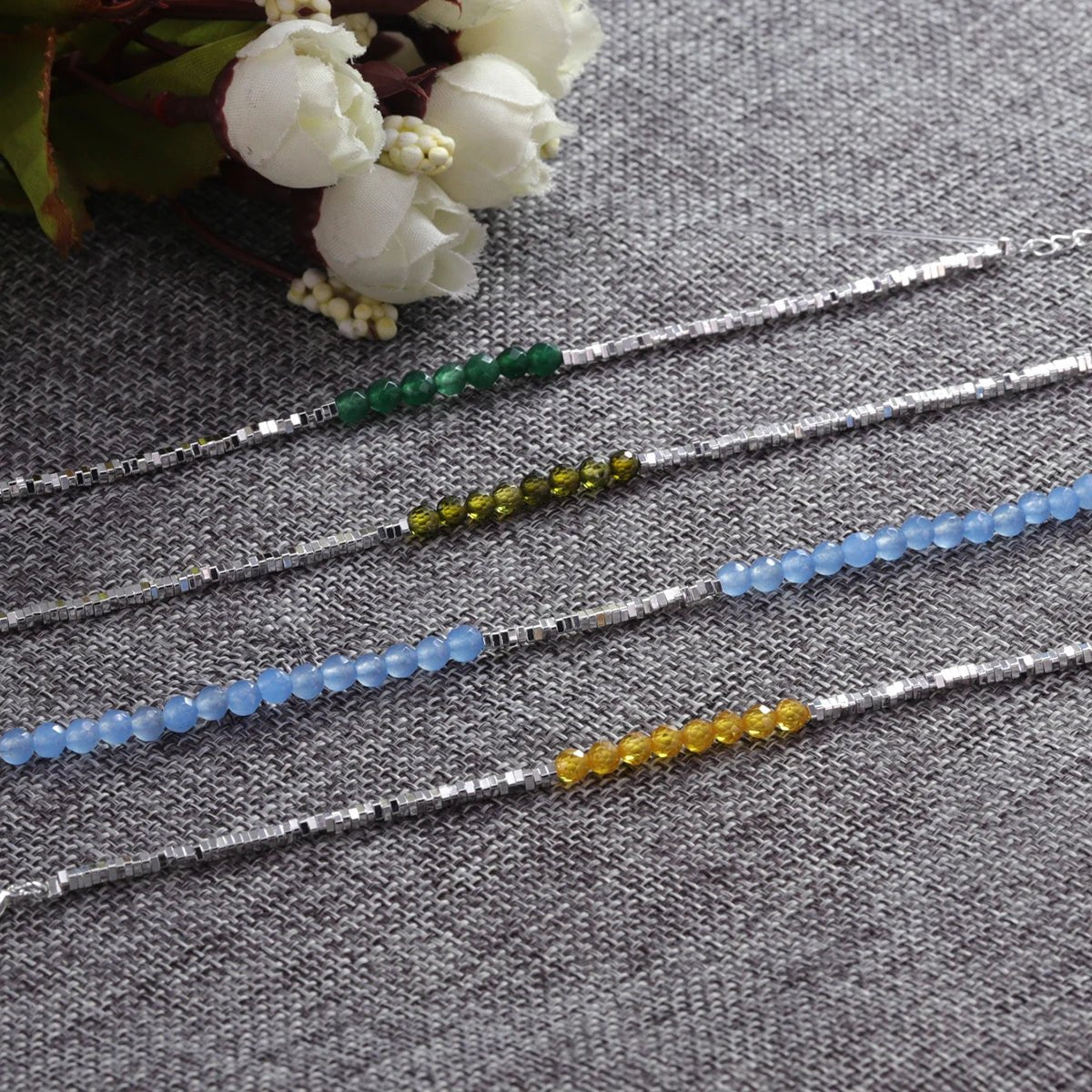 Sterling Silver Butterfly Bracelet USA for Girls Beaded String Design Insect Fashion Versatile Jewelry Gift Dropshipping - Ammpoure