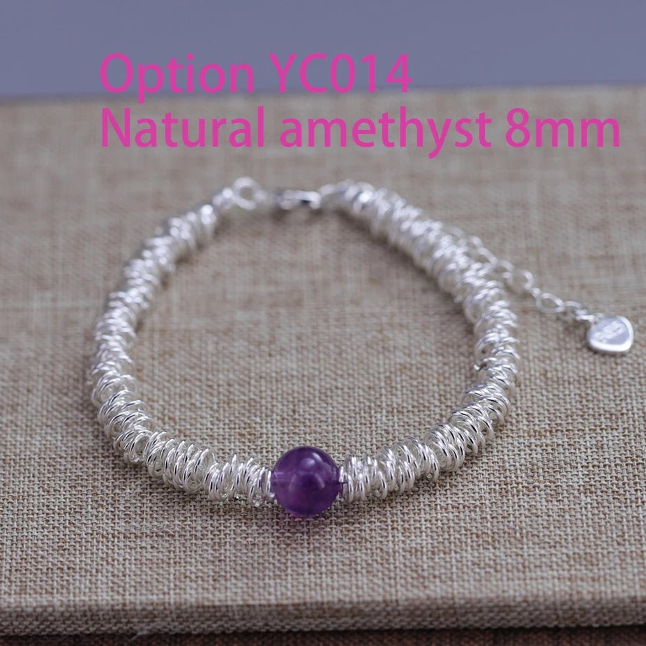 Sterling Silver Butterfly Bracelet USA for Girls Beaded String Design Insect Fashion Versatile Jewelry Gift Dropshipping - Ammpoure