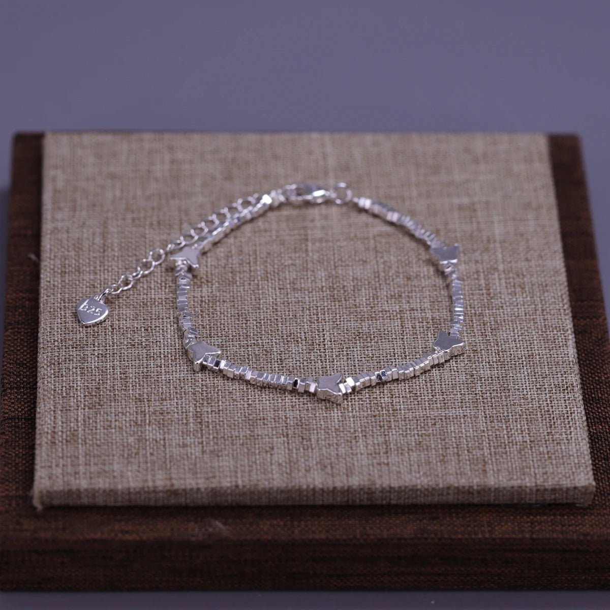 Sterling Silver Butterfly Bracelet USA for Girls Beaded String Design Insect Fashion Versatile Jewelry Gift Dropshipping - Ammpoure