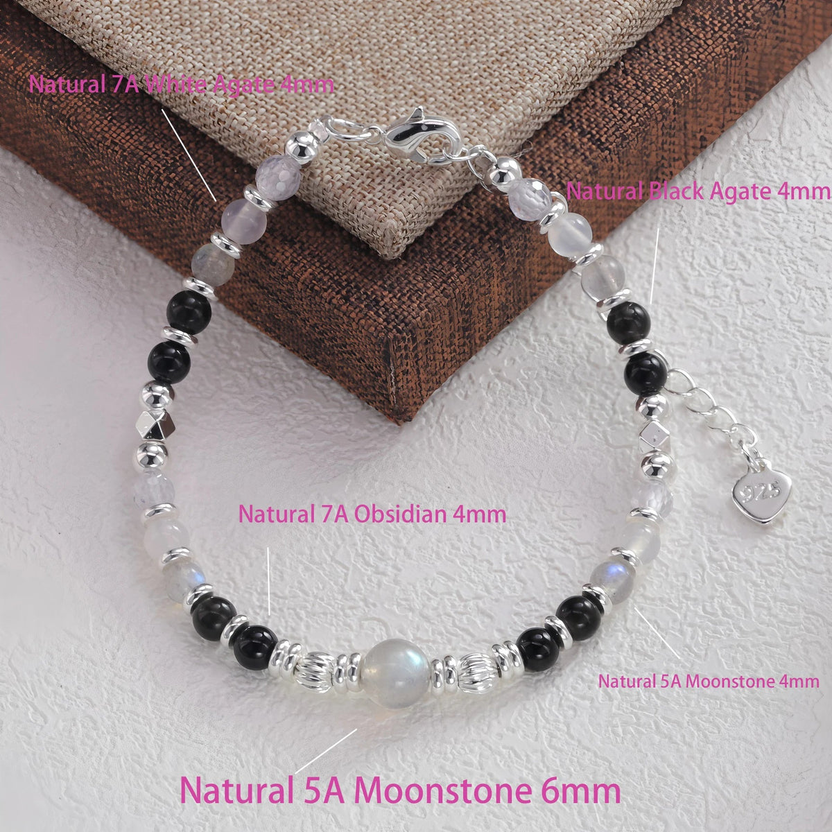 Sterling Silver Butterfly Bracelet USA for Girls Beaded String Design Insect Fashion Versatile Jewelry Gift Dropshipping - Ammpoure