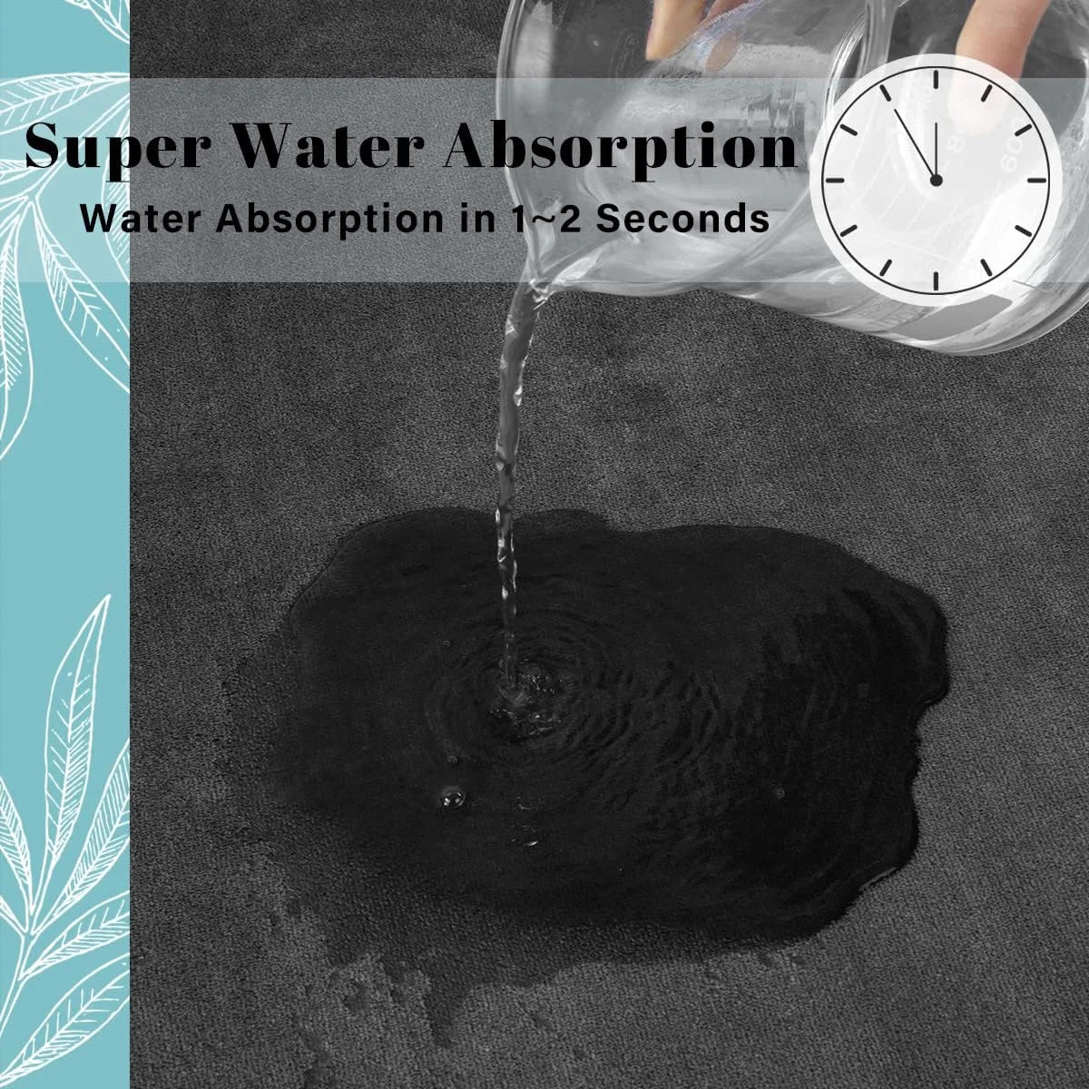 Super absorbent floor mat, super absorbent bath mat, super anti slip coral velvet bathroom floor mat, door mat - Ammpoure